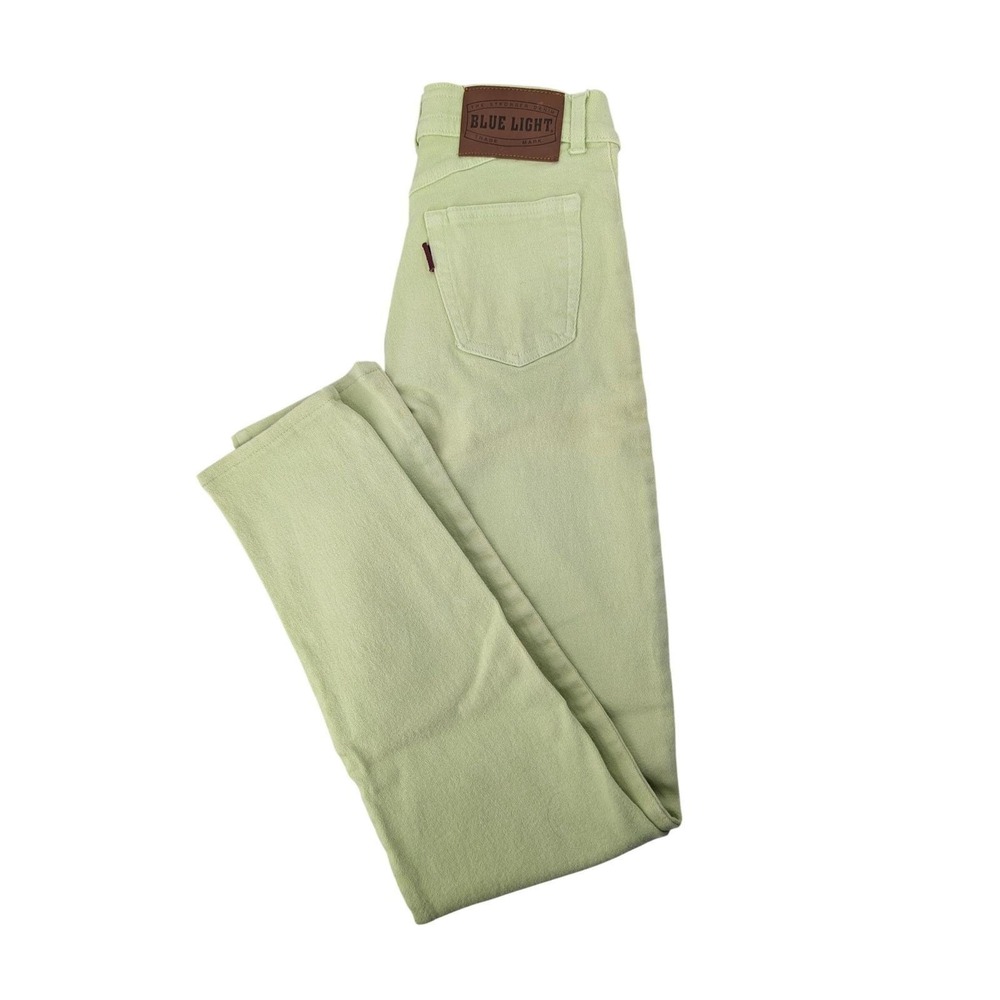 Y2K  Blue Light Cache Jeans Womens 25X30 Lime Green High Rise Made in Italy